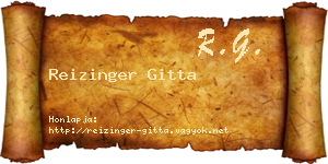 Reizinger Gitta névjegykártya